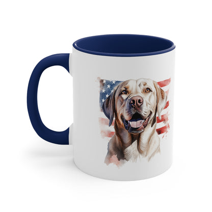 Labrador Retriever Patriotic Coffee Mug with Color