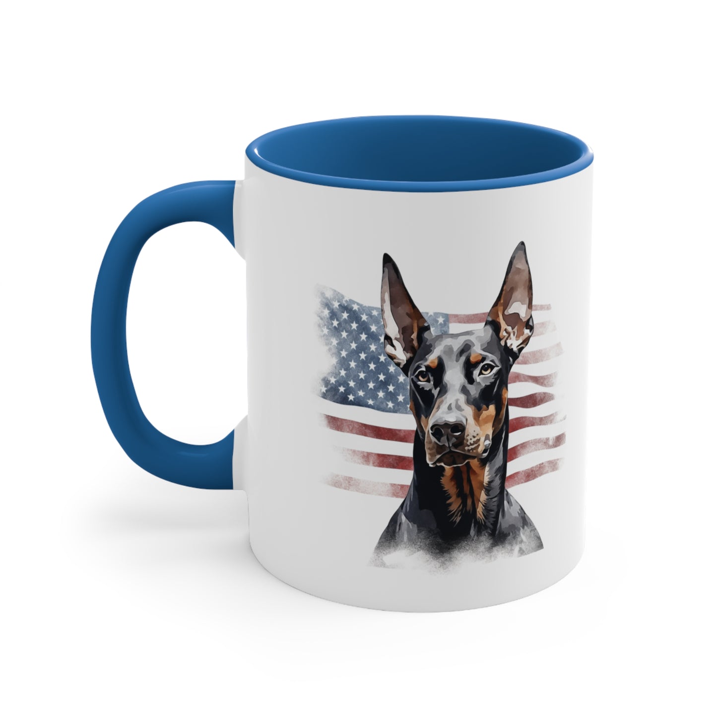 Doberman Patriotic Coffee Mug with Color