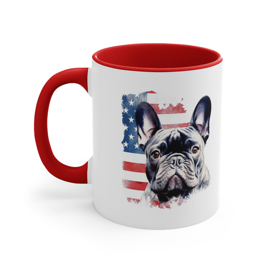 French Bulldog Patriotic Coffee Mug with Color